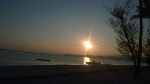 Scenic view of sea at sunset