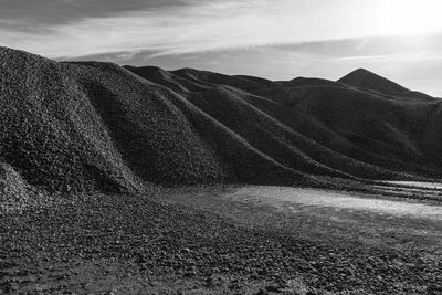 Heap of gravels on land