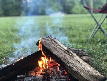 Close-up of campfire