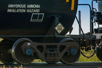 Close-up of train