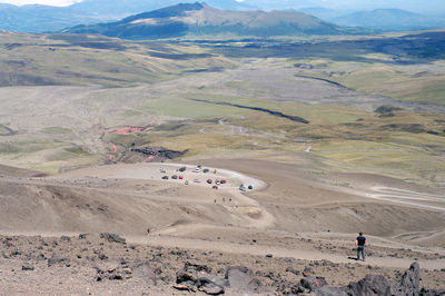 High angle view of arid landscape