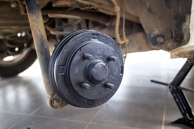 Close-up of old vintage car