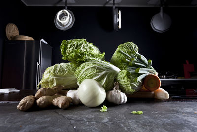 Close-up of vegetables on table