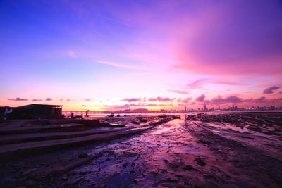 Scenic view of landscape against sky during sunset