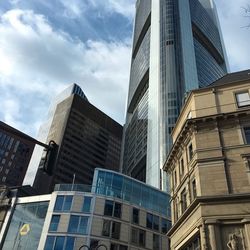 Low angle view of modern building against sky