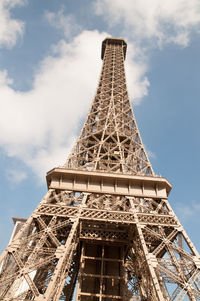 Low angle view of eiffel tower against sky