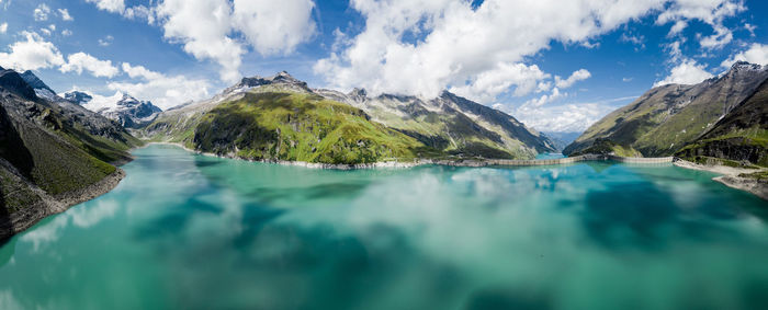 Panoramic view of mountains against sky