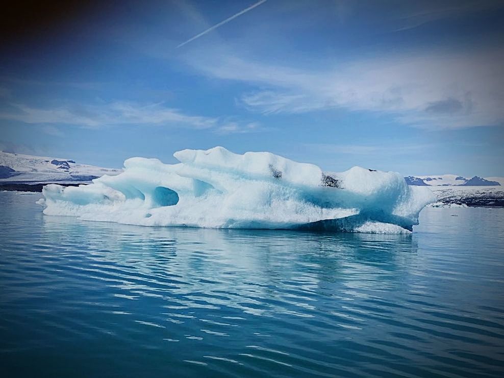 water, ice, cold temperature, sky, frozen, glacier, winter, waterfront, tranquil scene, sea, tranquility, iceberg, scenics - nature, nature, environment, beauty in nature, iceberg - ice formation, blue, landscape, no people, floating on water, melting, lagoon