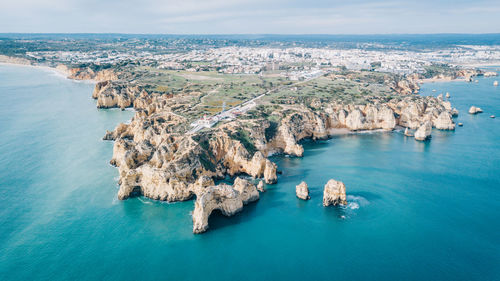 High angle view of sea 