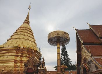 Low angle view of traditional building against sky