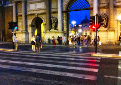 People on street in city