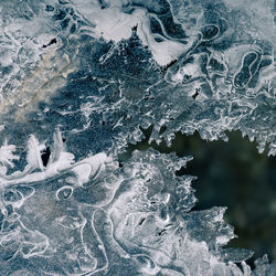 Close-up of frozen water