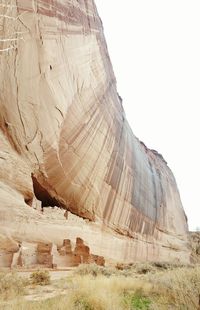 Low angle view of rocky mountains at canyon de chelly national monument