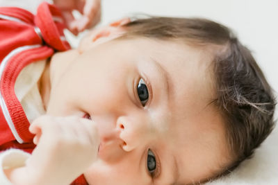 Close-up portrait of cute baby