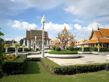 View of building against cloudy sky