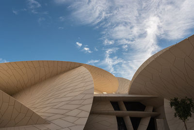 Low angle view of modern building against sky