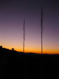 Scenic view of silhouette landscape against sky at sunset