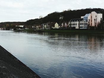 River with houses in background