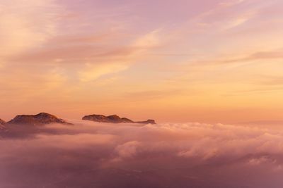 Scenic view of cloudscape against sky during sunset
