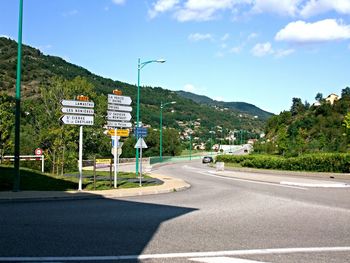 Road sign on street