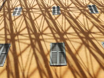 High angle view of laptop on building