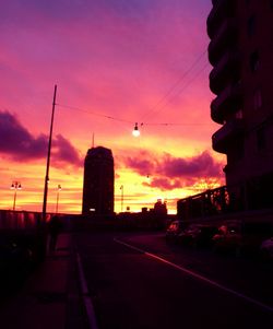 City street at sunset