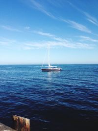 Boats sailing in sea