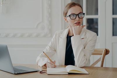 Businesswoman working in office