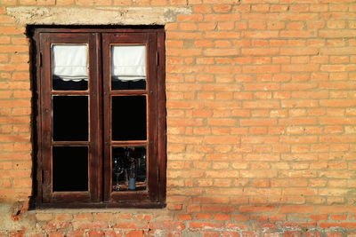 Full frame shot of window on old building
