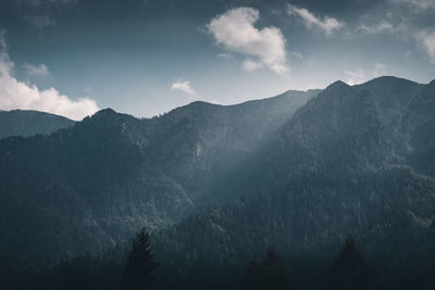 Scenic view of mountains against sky