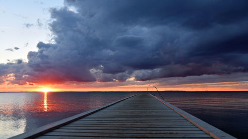 Scenic view of dramatic sky during sunset