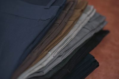 High angle view of textile