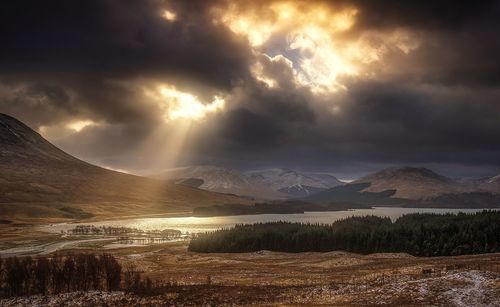 Scenic view of mountains against sky