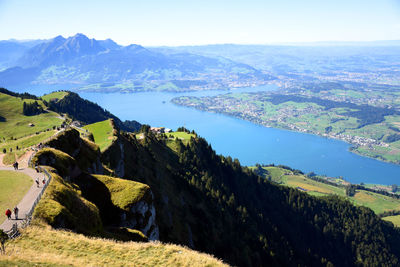 High angle view of landscape against sky