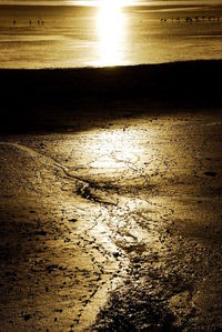 Scenic view of beach during sunset