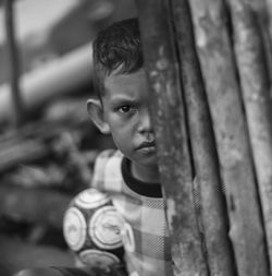 Portrait of boy looking away