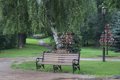 Bench in park