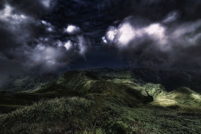 Cloudy sky over landscape