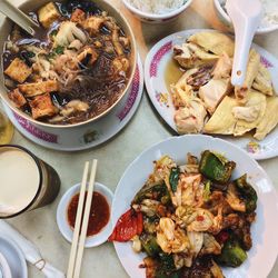 Close-up of chinese food on table