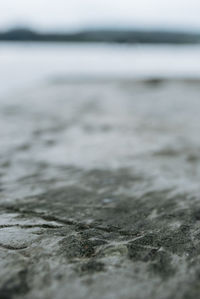 Surface level of water on beach