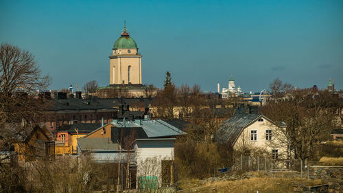 View of city against clear sky