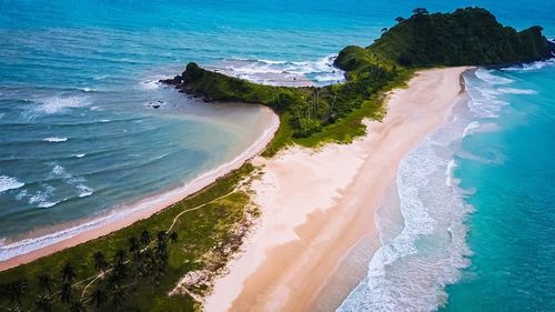 High angle view of beach