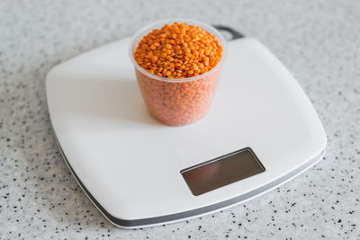 Close-up of food in plate on table