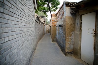 Narrow alley along buildings