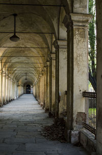 Empty corridor of historic building