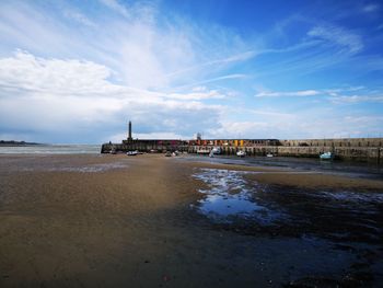 Scenic view of beach against sky