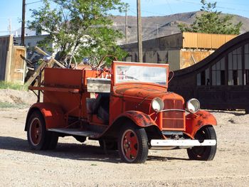 Vintage car on road