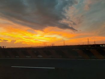 Scenic view of dramatic sky during sunset