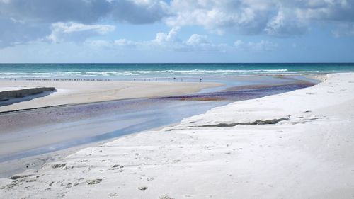 Scenic view of beach against sky