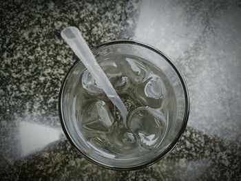 High angle view of drink in water